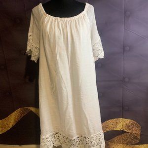 White Short Sleeve Dress